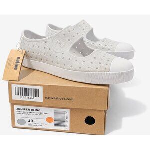 Native Jefferson Juniper Kids Slip-On Water Shoe Frost Grey Bling J3 Lightweight